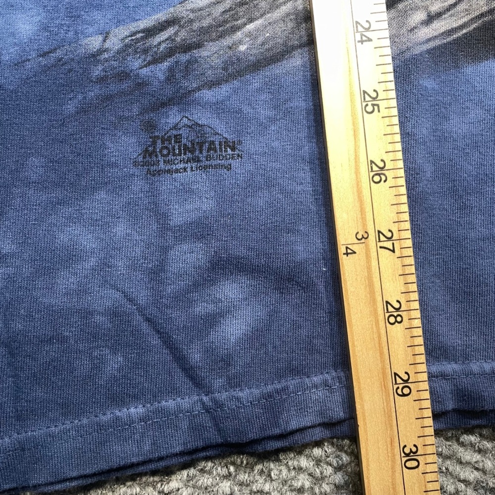 The Mountain Bald Eagle American Flag Tie Dye TShirt Men Large Blue 4th of July - Picture 4 of 6
